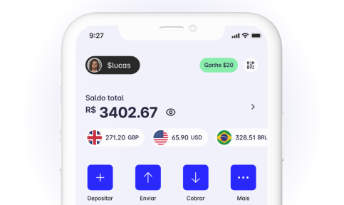 Notificação de pagamento recebido e saldo da conta Zimbo a atualizar em tempo real.